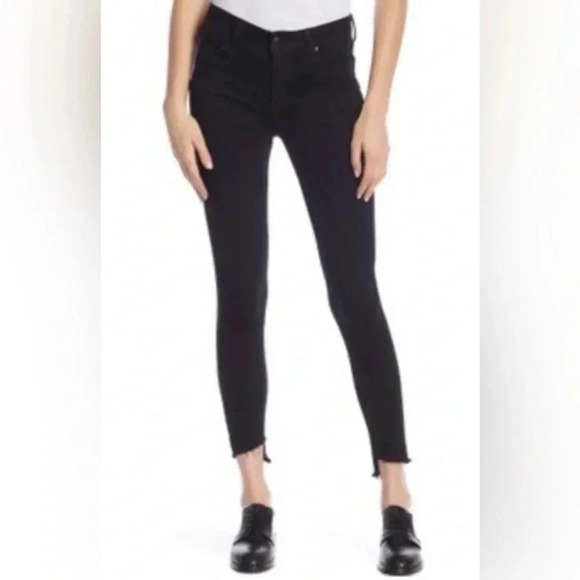 Joe’s Flawless Stretch Black Skinny  Raw Hem Jeans Size 27 - Picture 1 of 11